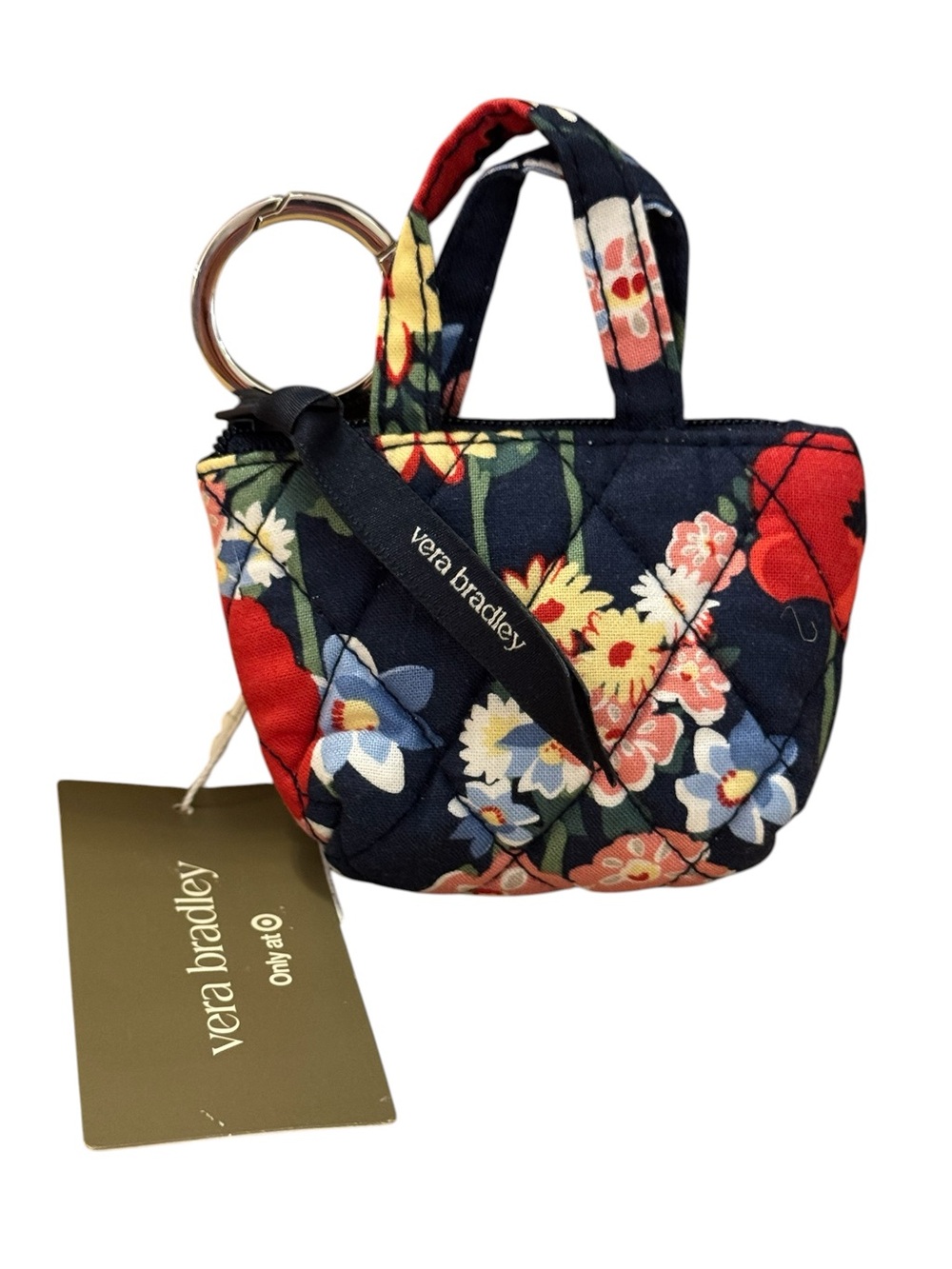 Vera Bradley Poppy Meadow Mini Tote Bag Charm RETIRED NWT